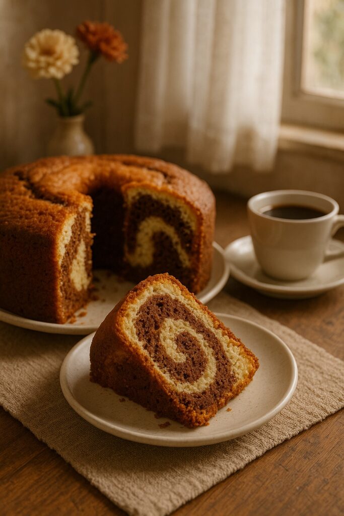 bizcochuelo marmolado